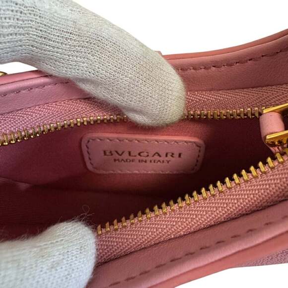 BVLGARI Ellipse Micro Chain Shoulder Bag, Snake Serpenti Pink, Women's - Picture 10 of 12